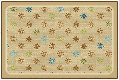 Sunshine Flowers Tan Classroom Rug