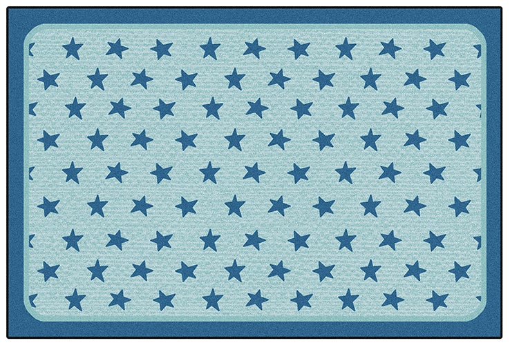 Super Stars Dark Blue Classroom Rug