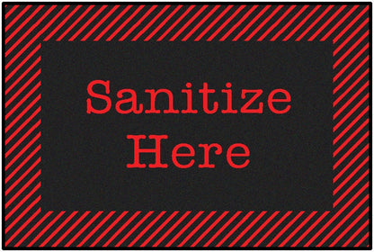 Red and Black Sanitize Classroom Rug