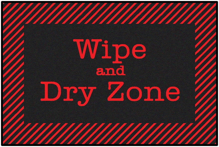 Red and Black Wipe and Dry Classroom Rug