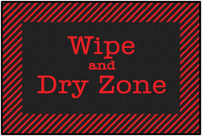 Red and Black Wipe and Dry Classroom Rug