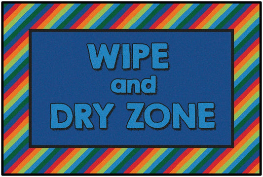 Rainbow Striped Wipe and Dry Classroom Rug