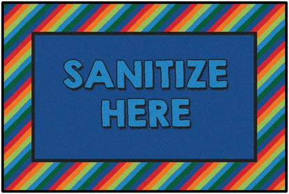 Rainbow Striped Sanitize Classroom Rug