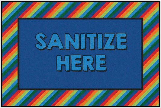 Rainbow Striped Sanitize Classroom Rug