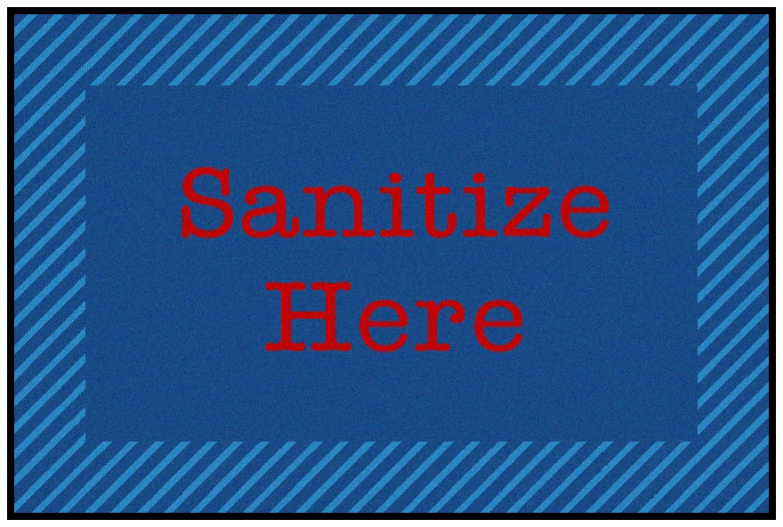 Blue & Red Sanitize Classroom Rug
