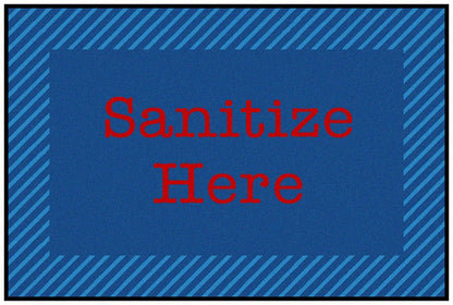 Blue & Red Sanitize Classroom Rug