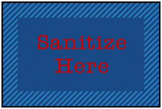 Blue & Red Sanitize Classroom Rug