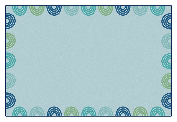 KIDSoft Rainbows Border Green Classroom Rug, view 2