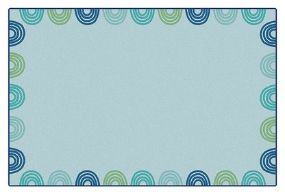 KIDSoft Rainbows Border Green Classroom Rug, view 2
