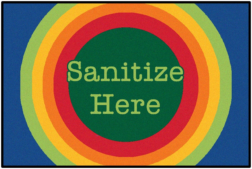 Rainbow Dot Sanitize Classroom Rug
