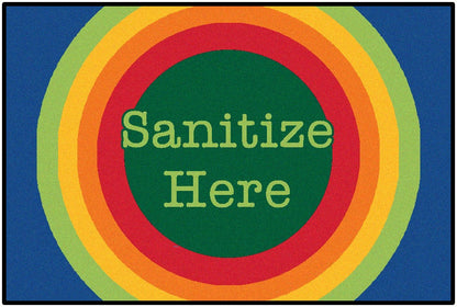 Rainbow Dot Sanitize Classroom Rug