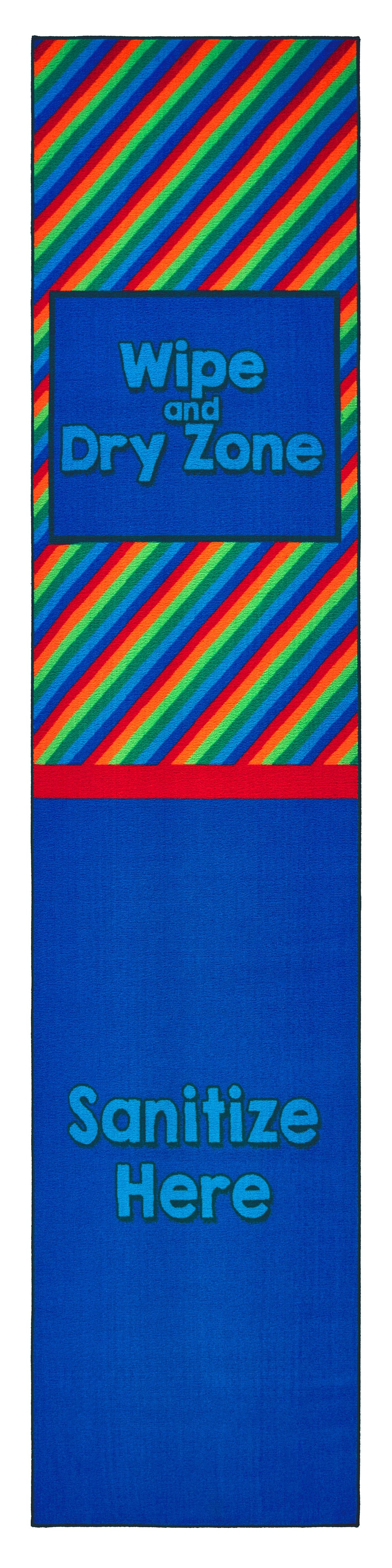 Rainbow Striped Sanitize Classroom Rug, view 7