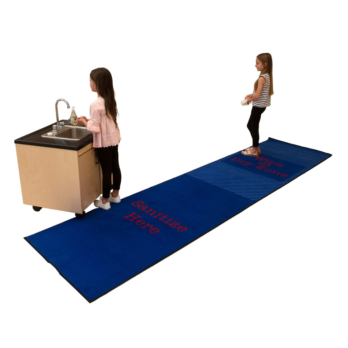 Blue & Red Sanitize Classroom Rug, view 5
