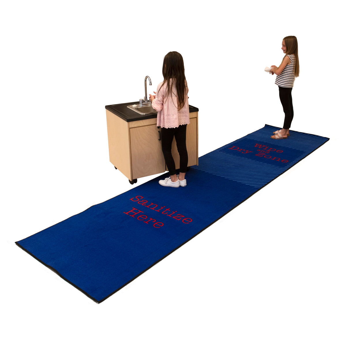 Blue & Red Sanitize Classroom Rug, view 6