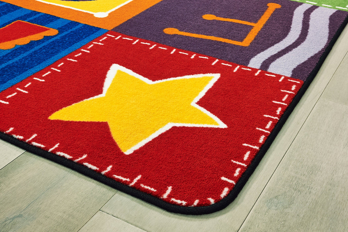 KIDSoft Toddler Alphabet Blocks Primary Classroom Rug, view 2
