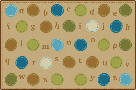 Alphabet Dots Nature Classroom Rug