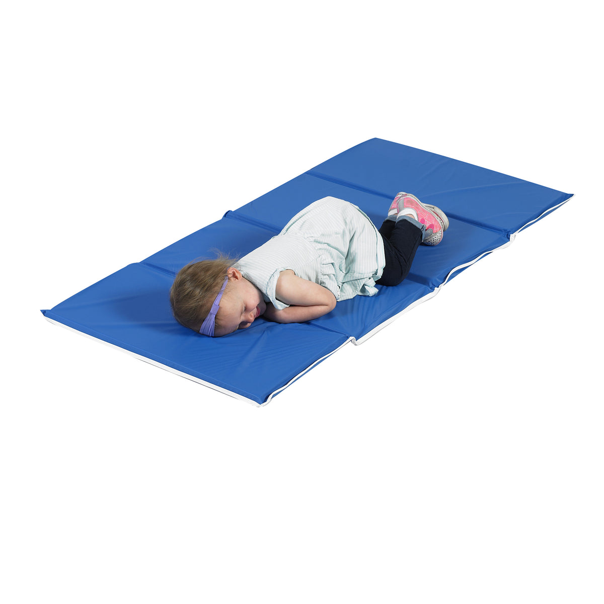 Heavy-Duty 4-Section Folding Rest Mats – Blue, view 2