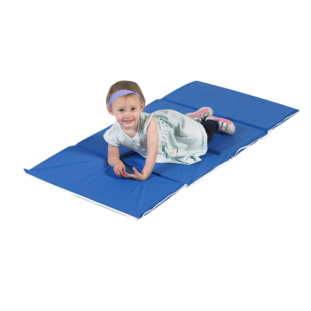 Heavy-Duty 4-Section Folding Rest Mats – Blue