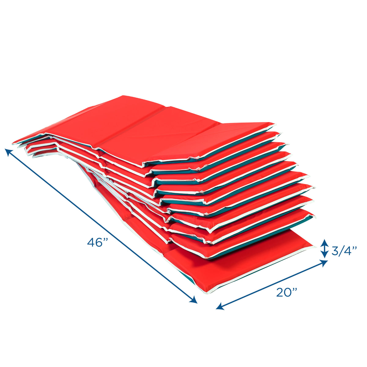 Folding Pillow Rest Mats, Set of 10 – Red/Green, view 2