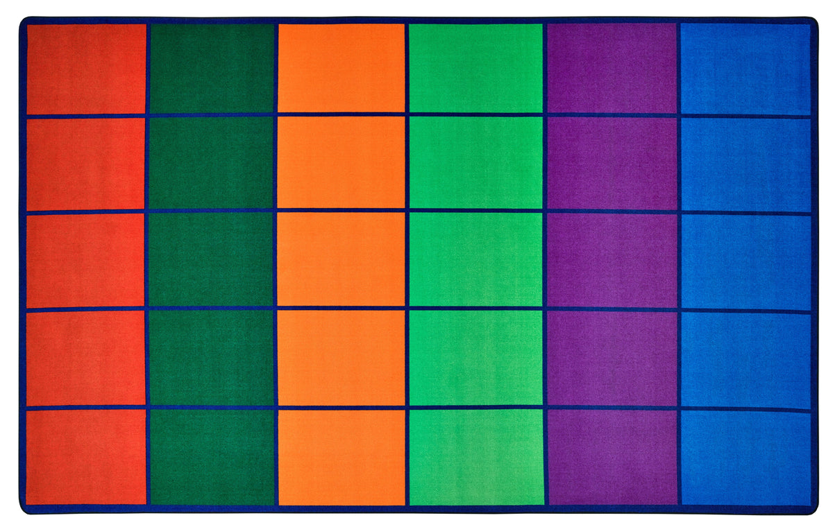 Colorful Rows 36-Seat Classroom Rug