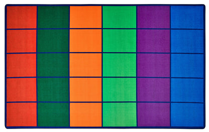 Colorful Rows 30-Seat Classroom Rug