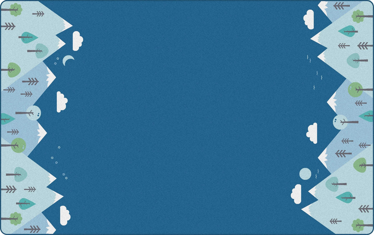 KIDSoft Tranquil Mountain Blue Classroom Rug, view 4
