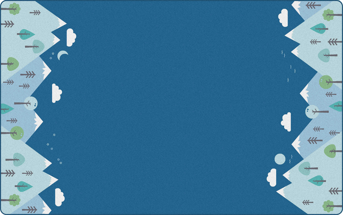 KIDSoft Tranquil Mountain Blue Classroom Rug, view 2