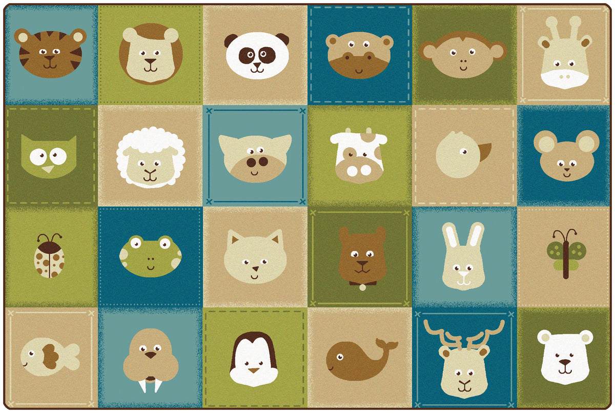 Animal Patchwork Nature Classroom Rug, view 2