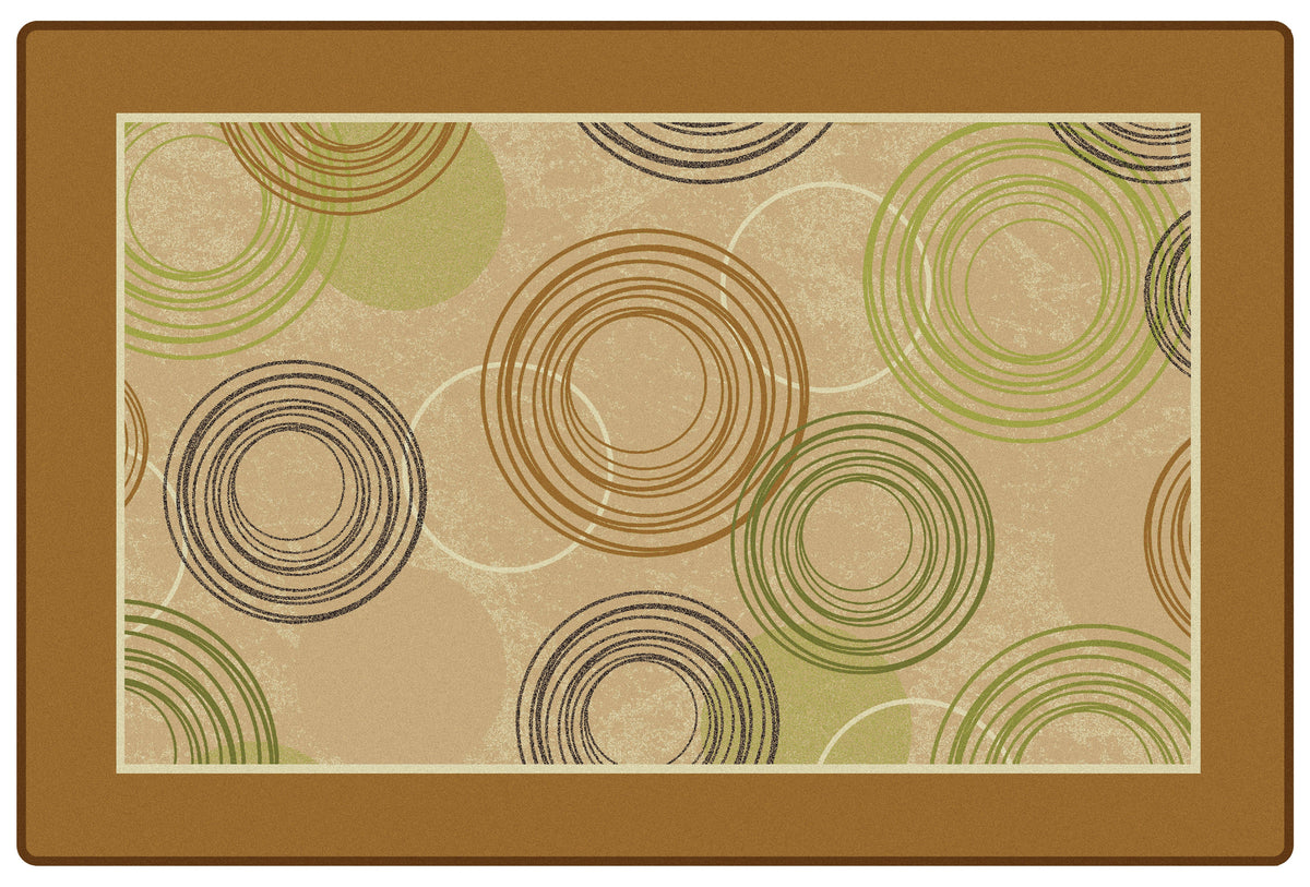 KIDSoft Raindrop Ripples Brown Classroom Rug