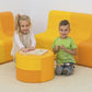 Yellow Sunny Foam Sofas & Table by NOVUM