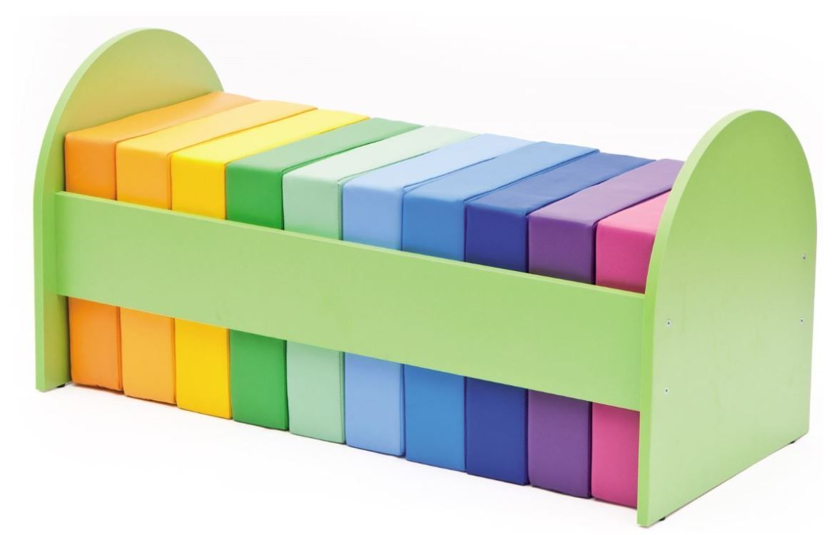 Rainbow Square Cushions with Low Rack by NOVUM