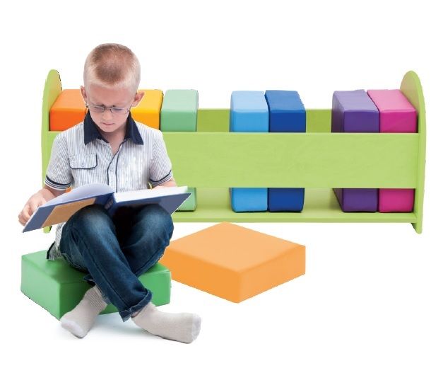 Rainbow Square Cushions with Low Rack by NOVUM