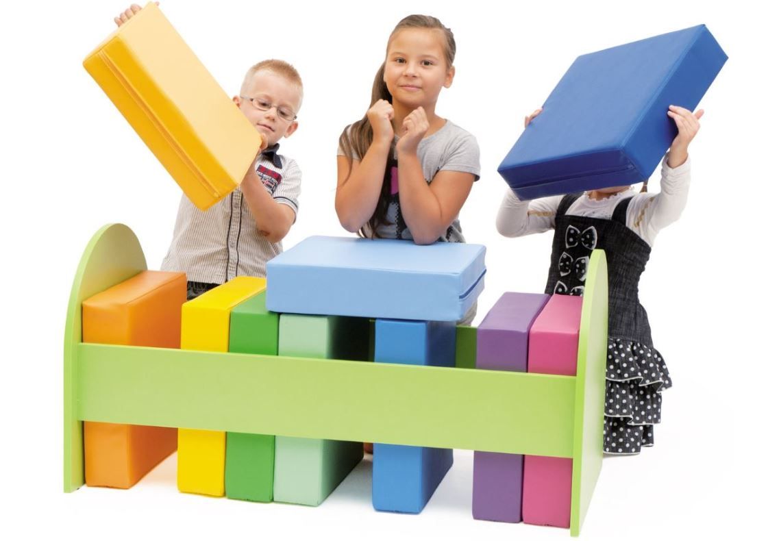 Rainbow Square Cushions with Low Rack by NOVUM