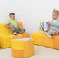 Yellow Sunny Foam Sofas & Table by NOVUM
