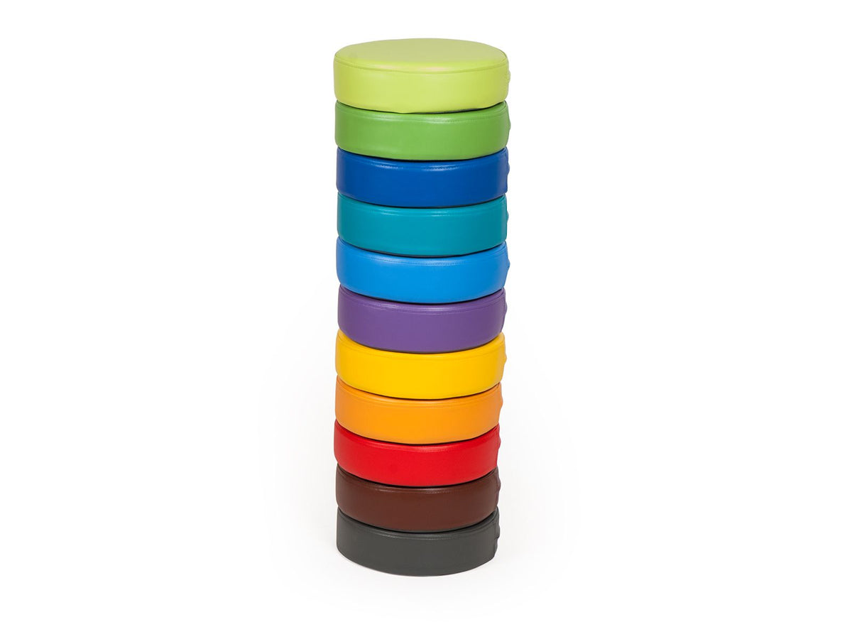 Rainbow Circle Seat Cushions with Rolling Caddy by NOVUM