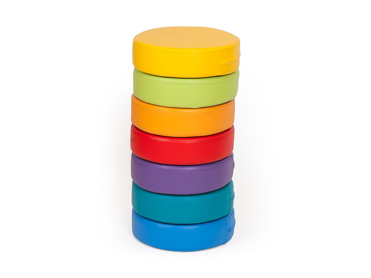 Rainbow Circle Seat Cushions with Rolling Caddy by NOVUM