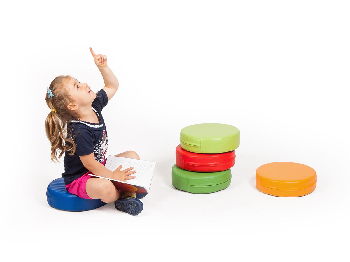 Rainbow Circle Seat Cushions with Rolling Caddy by NOVUM
