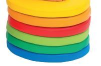 Low Rainbow Floor Pouf Set, 6 Pieces by NOVUM