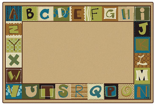 KIDSoft Toddler Alphabet Blocks Border Nature Classroom Rug