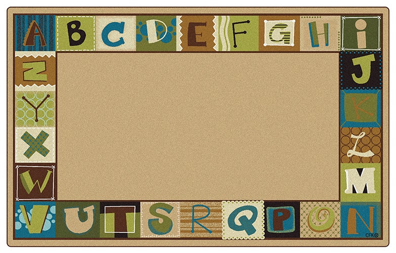 KIDSoft Toddler Alphabet Blocks Border Nature Classroom Rug, view 2