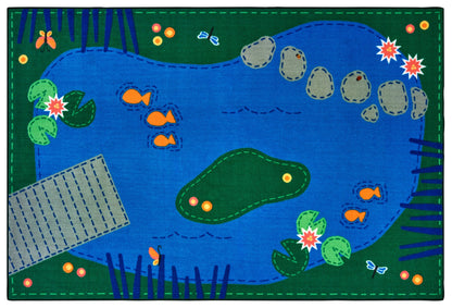 Tranquil Pond Primary Colors Classroom Rug