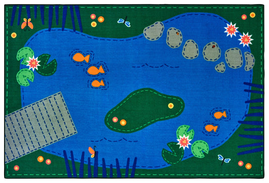Tranquil Pond Primary Colors Classroom Rug