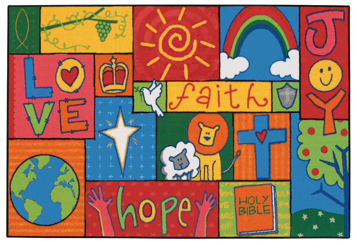 Inspirational Patchwork Classroom Rug