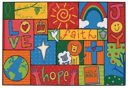 Inspirational Patchwork Classroom Rug