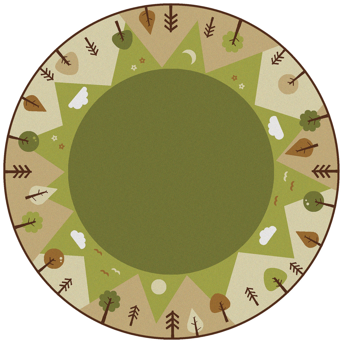 KIDSoft Tranquil Mountain Green Classroom Rug