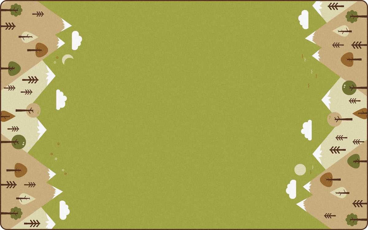 KIDSoft Tranquil Mountain Green Classroom Rug, view 2