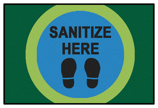 Sanitize Here Dot Mat Classroom Rug