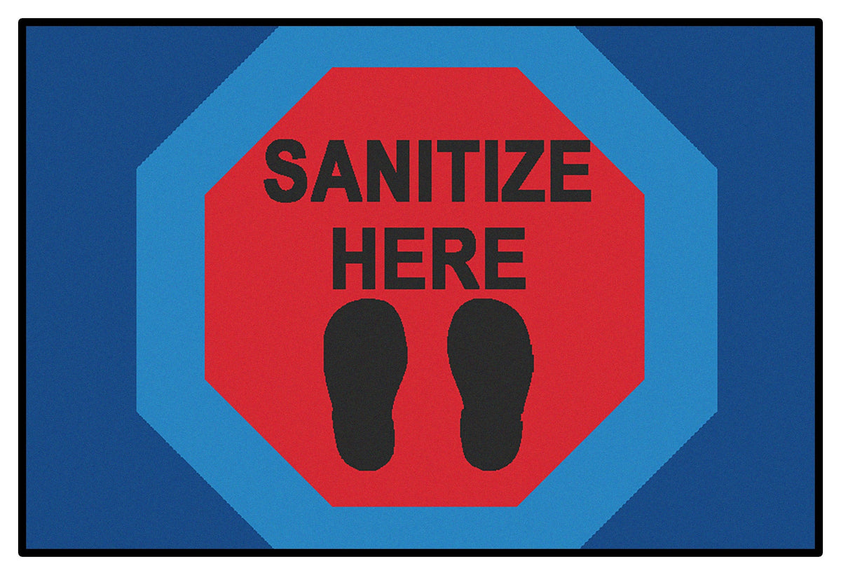 Sanitize Here Stop Classroom Rug