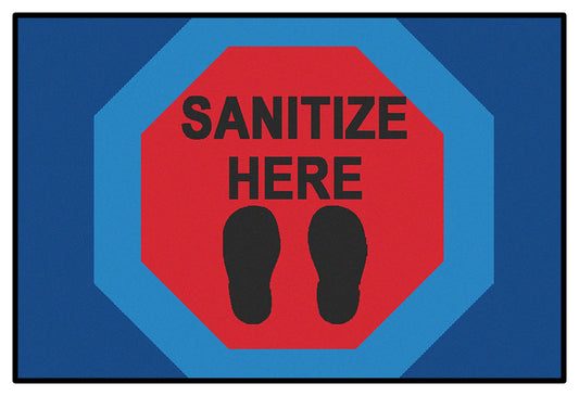 Sanitize Here Stop Classroom Rug