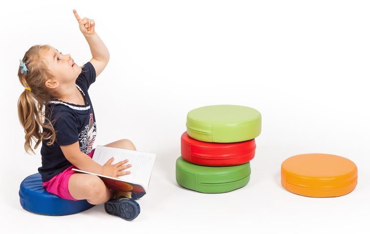 Round Rainbow Seat Cushions with Storage Rack by NOVUM